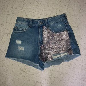 COPY - Zara Distressed Shorts with Rhinestones